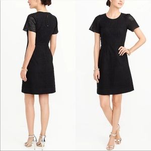 J Crew Tall flutter sleeve eyelet lace black dress